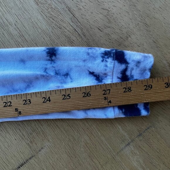 VANS TIE DYE CUT OFF Women’s Navy Blue White Crew Neck Frayed Hem Sweatshirt S - Picture 7 of 7